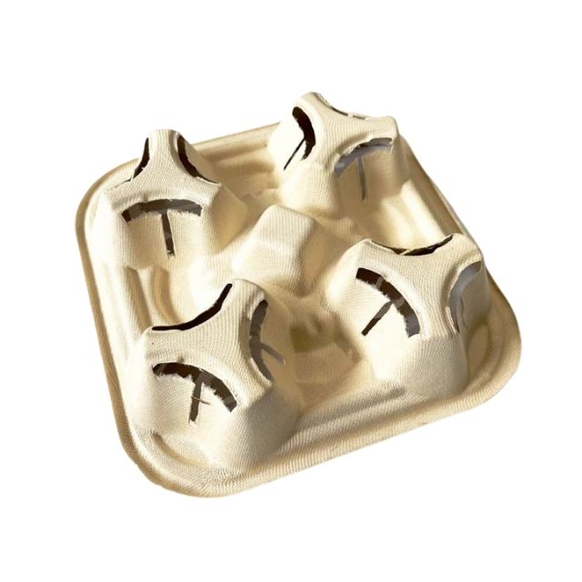 Custom Dry Pressed Pulp Cup Holder 4 Holes Wholesale